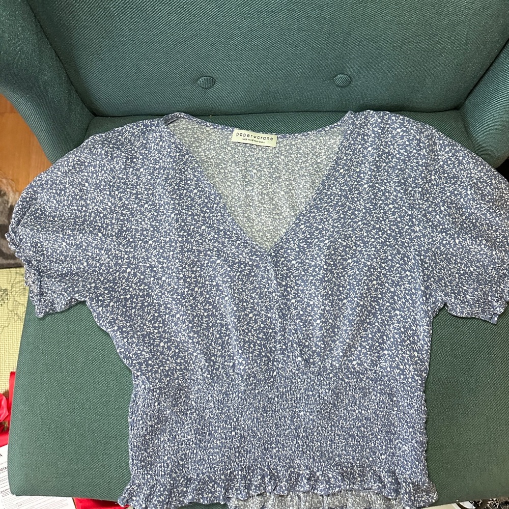 Blue Flowery Blouse